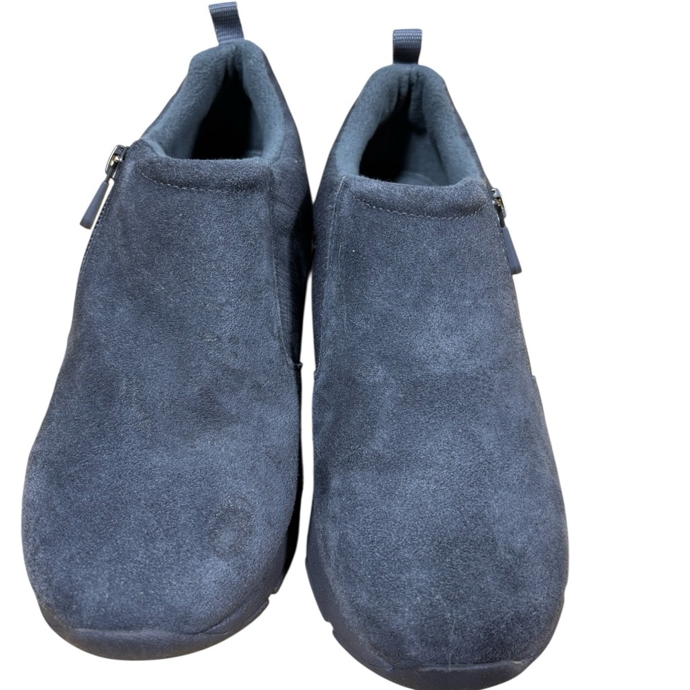 Lands' End Women's Grey Suede Moccasin, Side Zip Size 7D